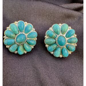 Vintage Avon Blue Howlite Earrings